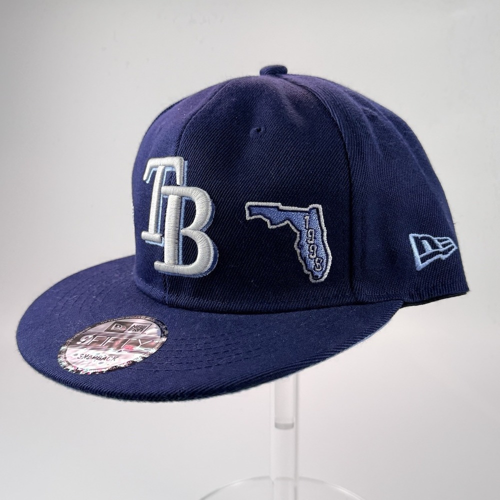 Rare Tampa Bay Rays New‎ Era Navy Identity 9Fifty SnapBack Hat - Picture 2 of 16